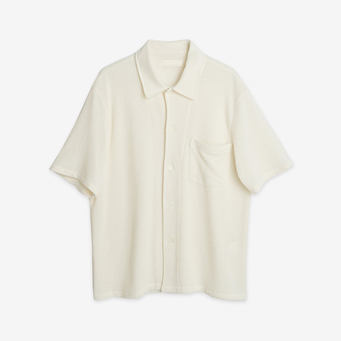 Box Shirt Short Sleeve White Boucle Shirts