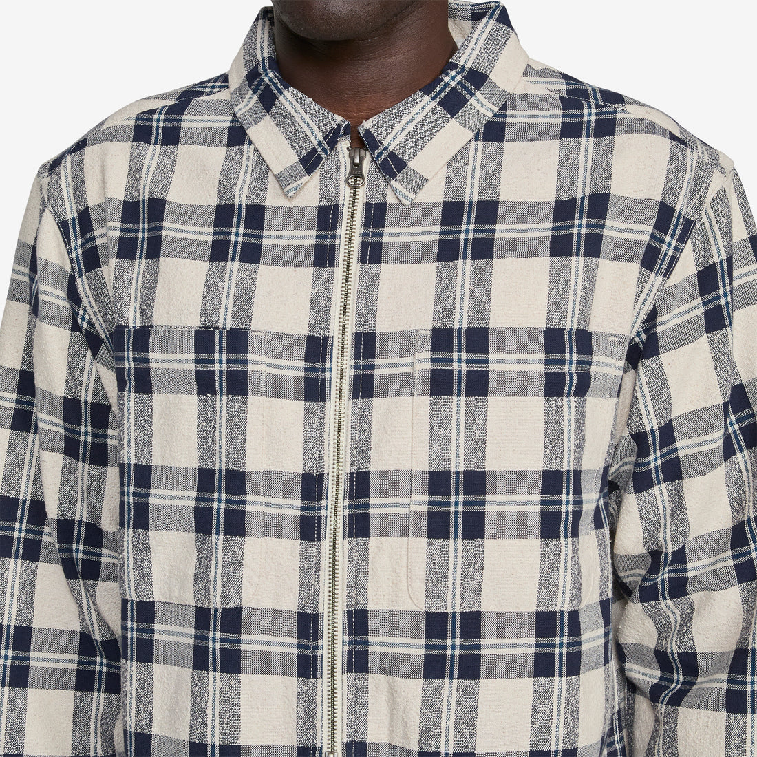 Capricorn Plaid Zip Jacket Navy Jackets