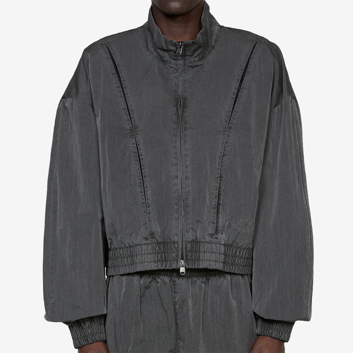Cropped Track Jacket Black | Dark Smoke Grey