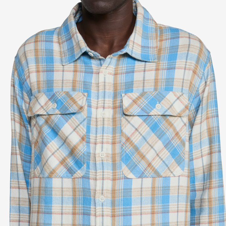 Vintage Plaid Flannel Longsleeve Shirt Blue