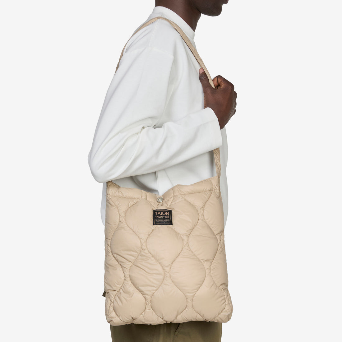 Military Crossbody Soft Shell Down Bag (M) G.Beige Bags