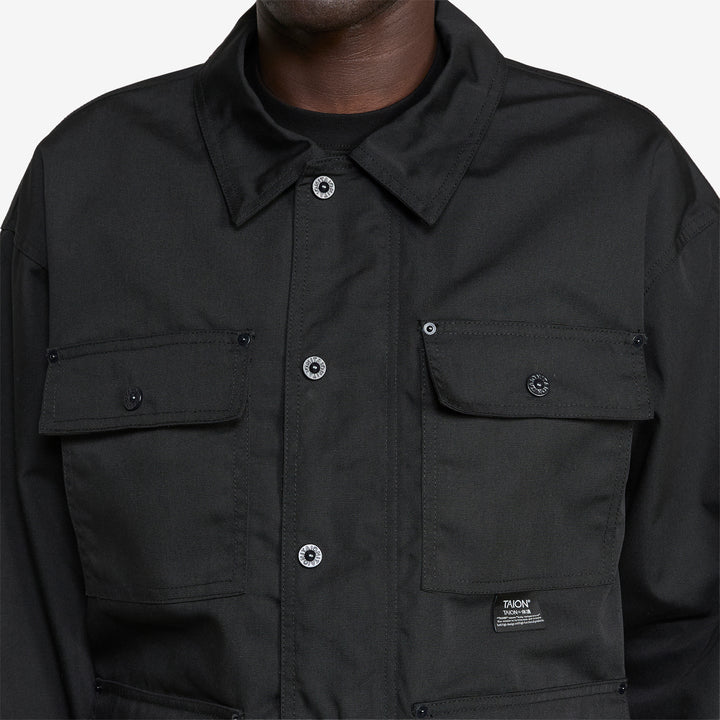 Cotton Duck Canvas Work Button Coverall Black