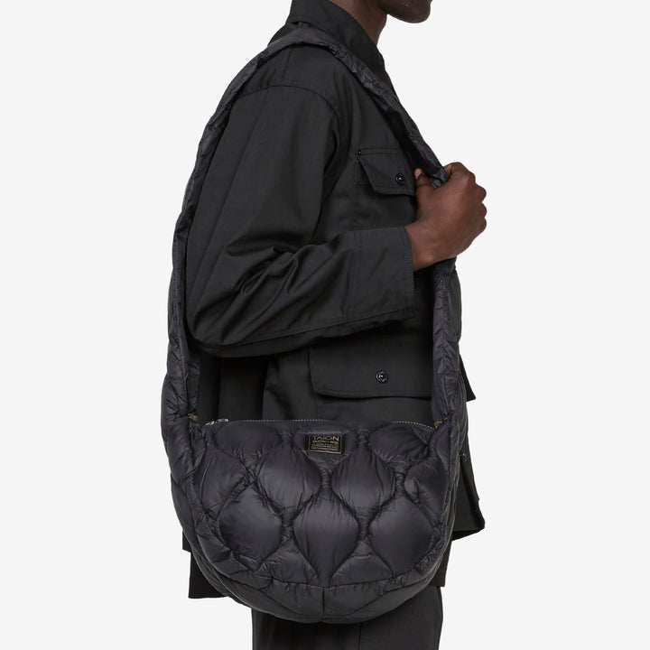 Military Banana Shoulder Down Bag (M) Black Front