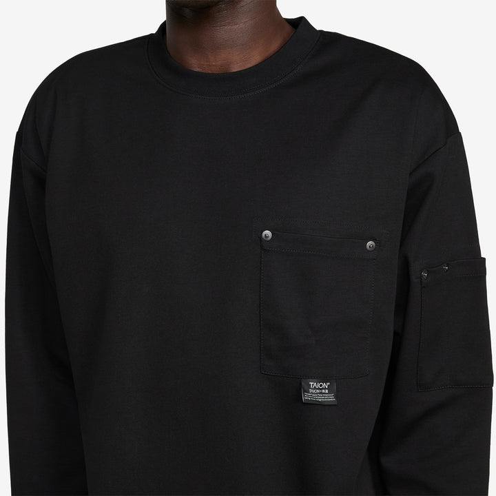 Work Rivet Pocket Long Sleeve T-Shirt Black