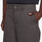Wide Leg Twill Shorts Dark Grey