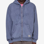 Not Fade Away Zip Hooded Sweatshirt Washed Dark Grey