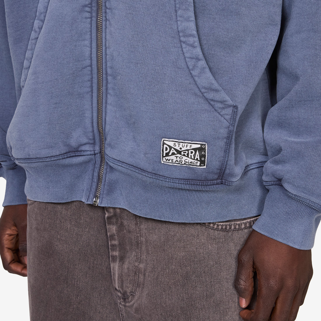 Not Fade Away Zip Hooded Sweatshirt Washed Dark Grey Shirts