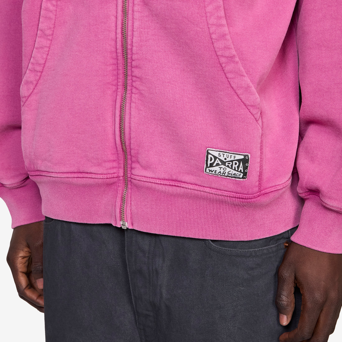 Not Fade Away Zip Hooded Sweatshirt Washed Tyrian Purple Shirts