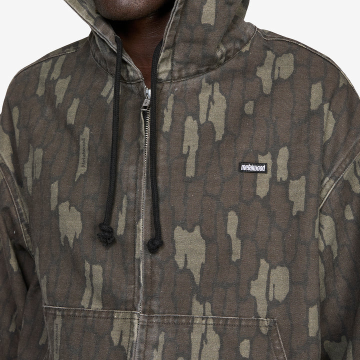 Cotton Twill Zip Hoodie Real Bark Camo