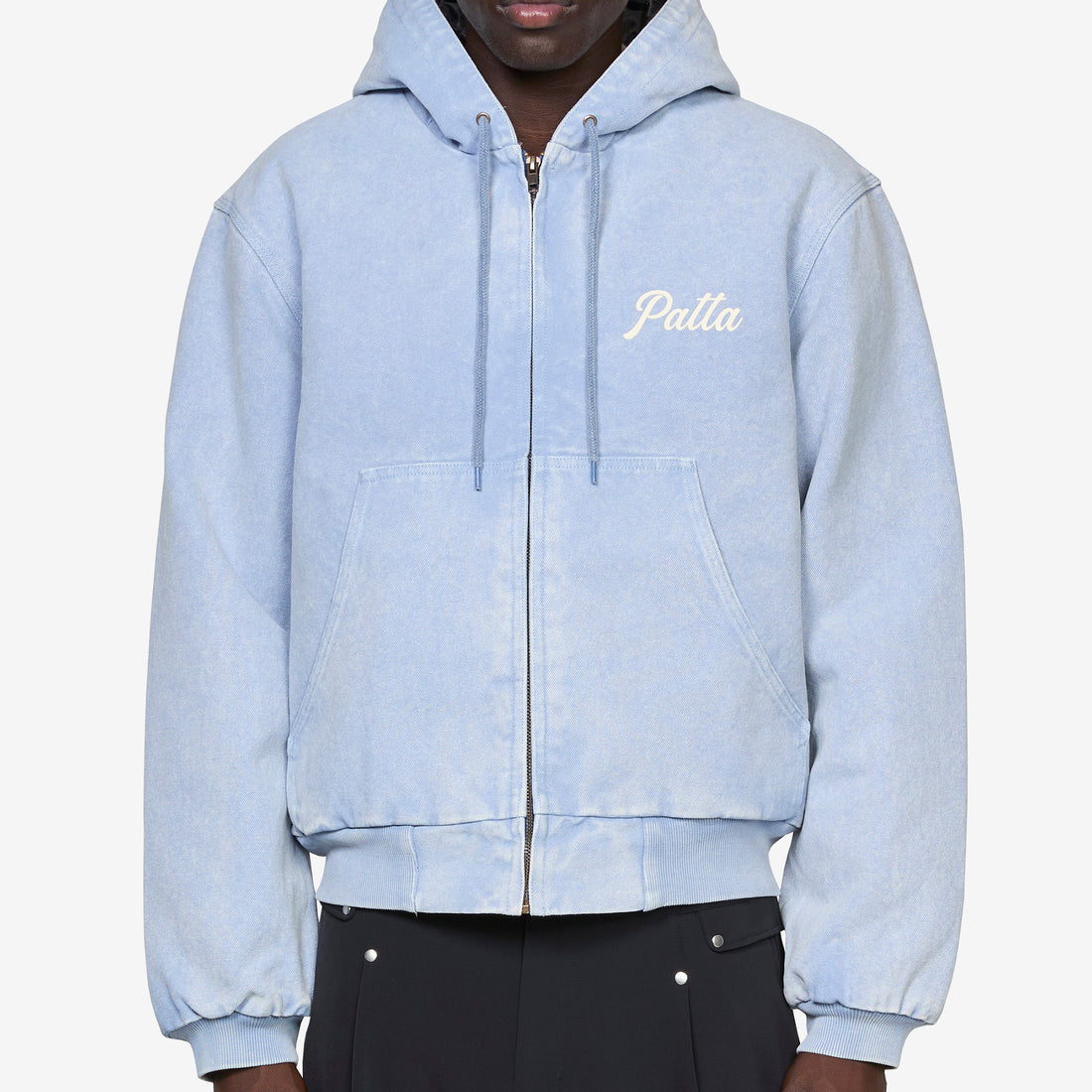 Peace Canvas Hooded Jacket Light Blue Denim Jumpers