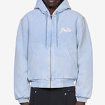 Peace Canvas Hooded Jacket Light Blue Denim