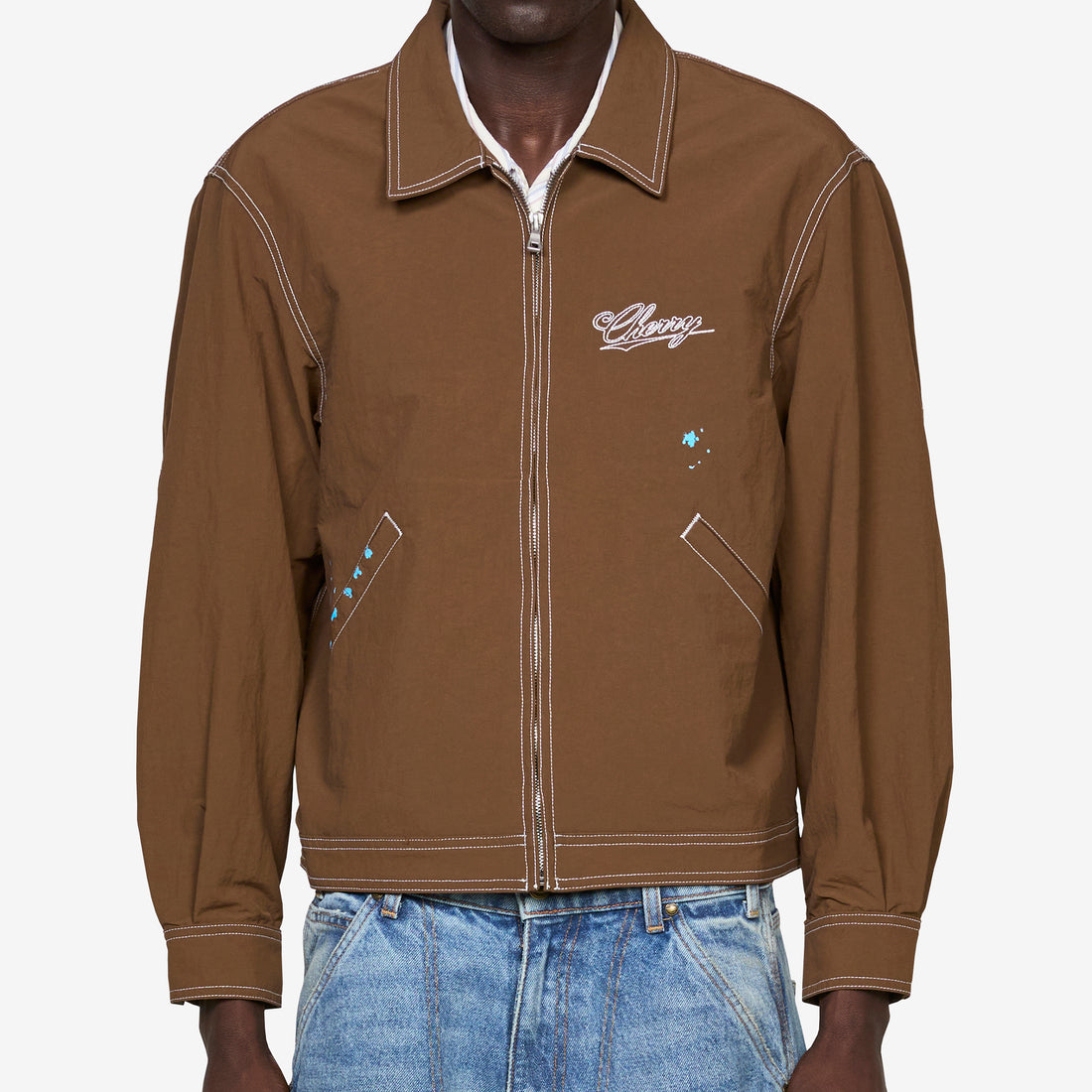 Nylon Running Jacket Brown Jackets