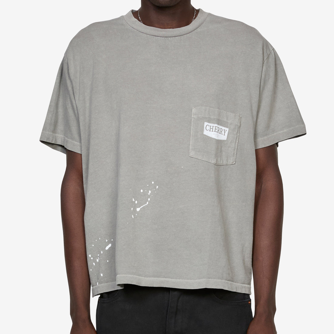 Chevron Boxy Pocket T-Shirt Smoke Tees