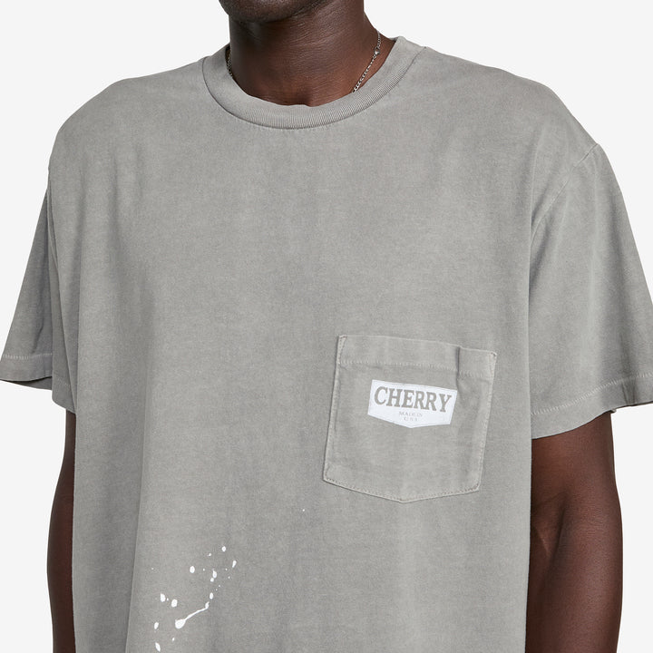 Chevron Boxy Pocket T-Shirt Smoke