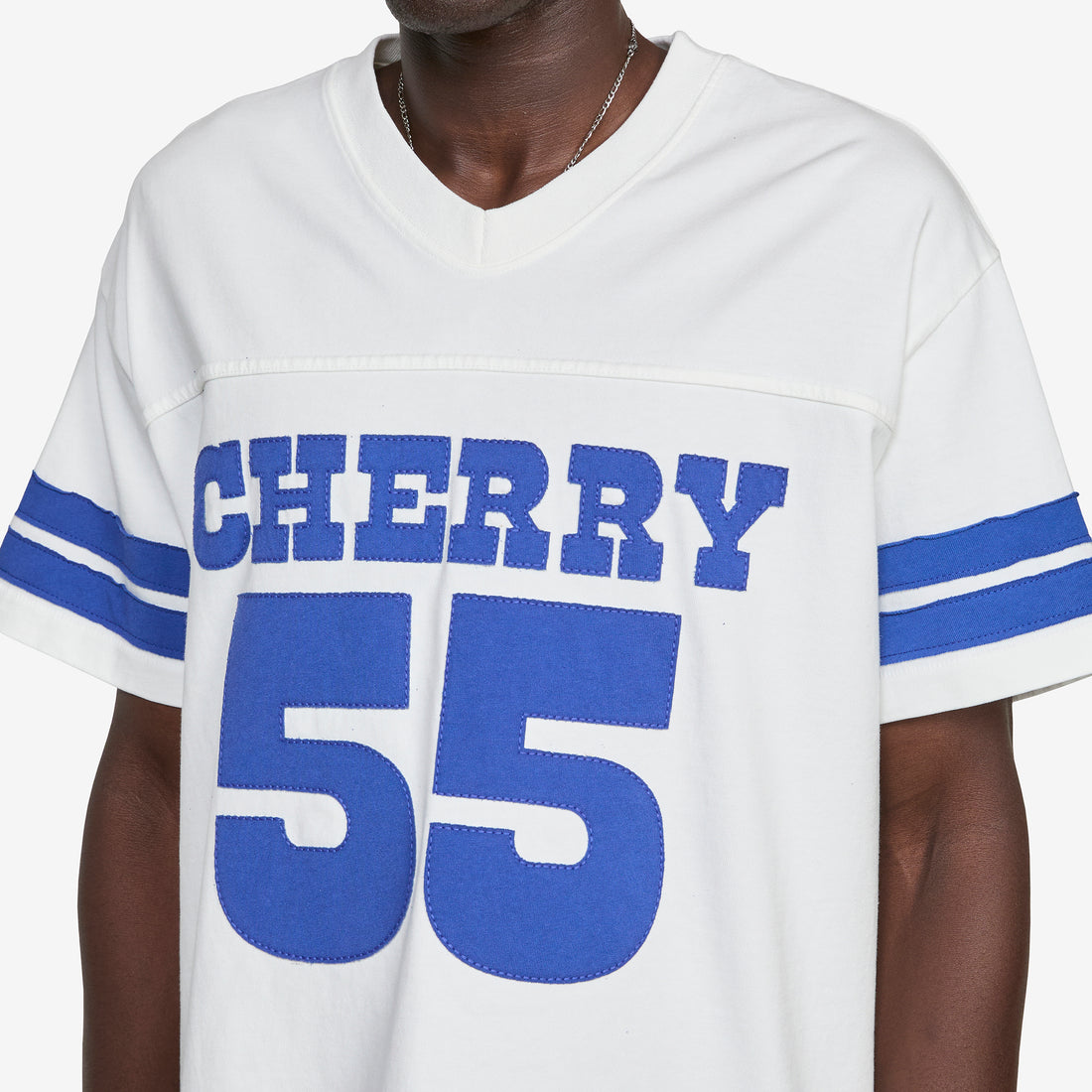 Applique Football Jersey Vintage White Tees