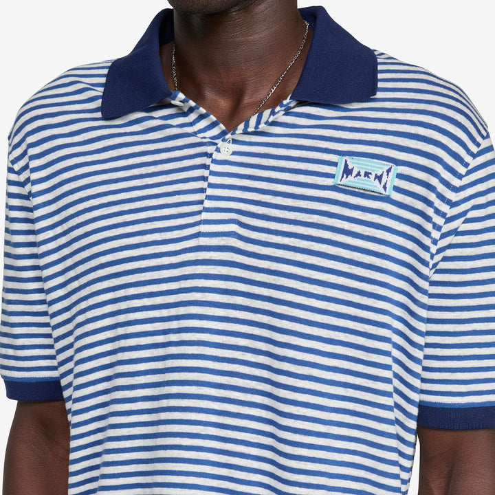 Striped Polo Shirt Royal