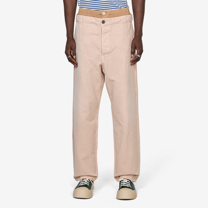 Layered Waistband Trousers Cord Front