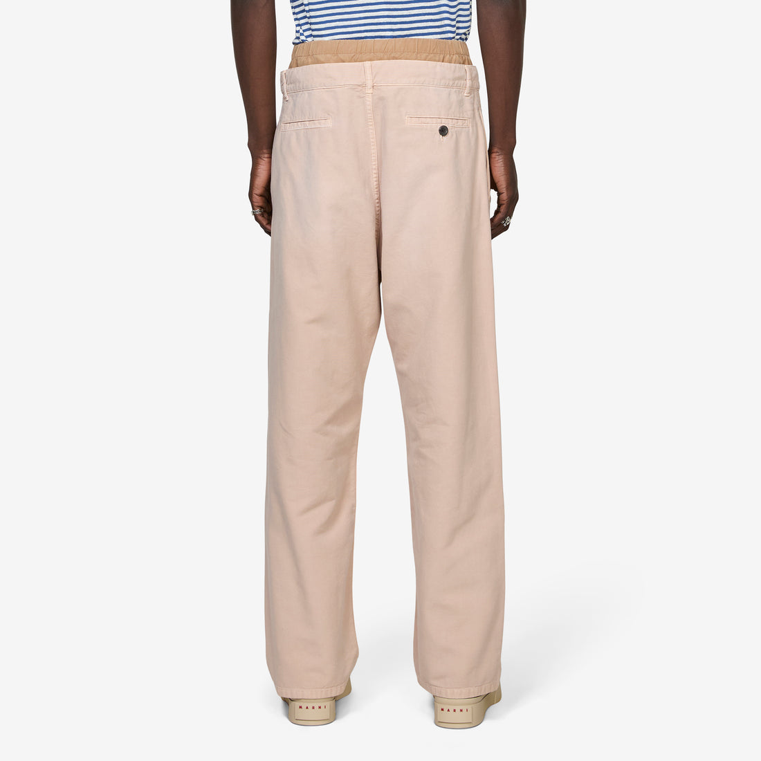 Layered Waistband Trousers Cord Pants
