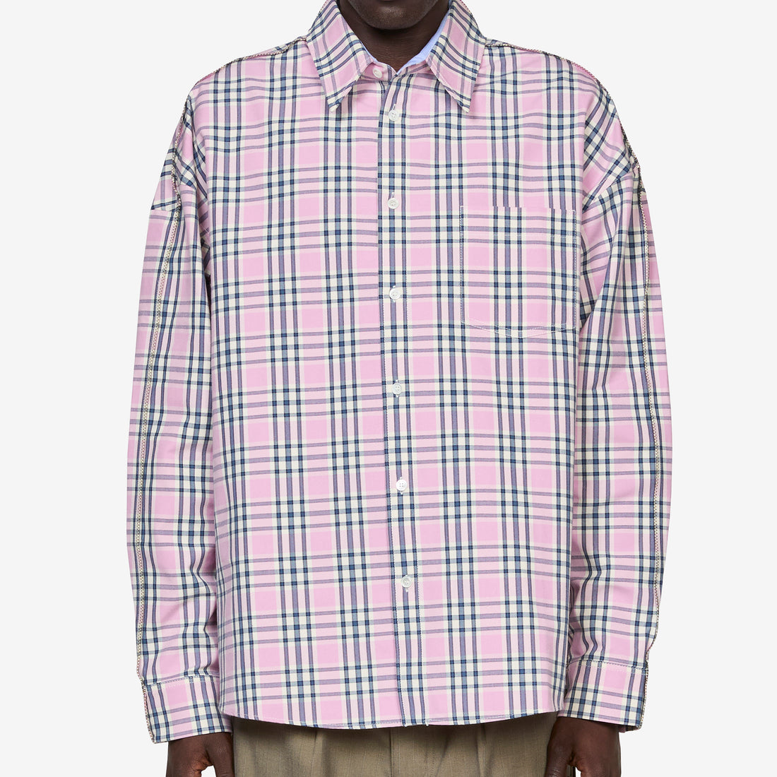 Check Compact Cotton Shirt Quartz Shirts