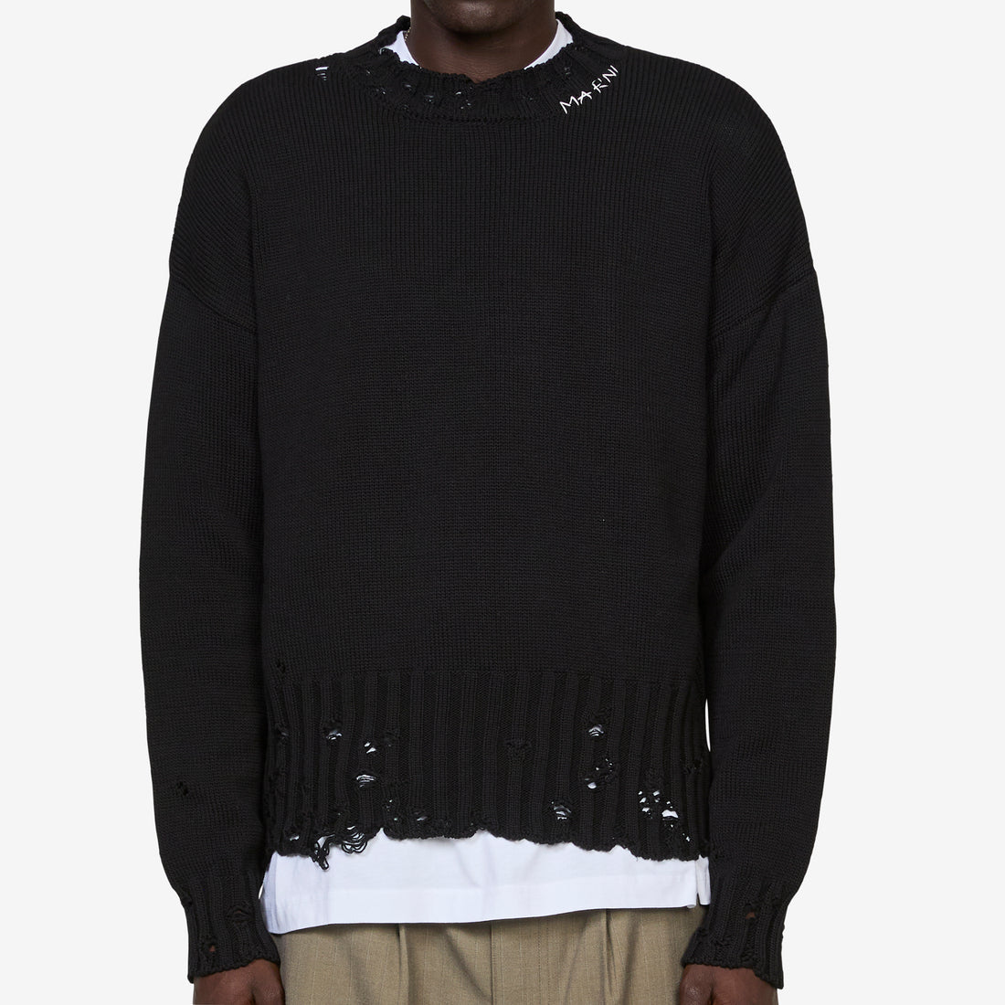 Twisted Crewneck Sweater Black Jumpers