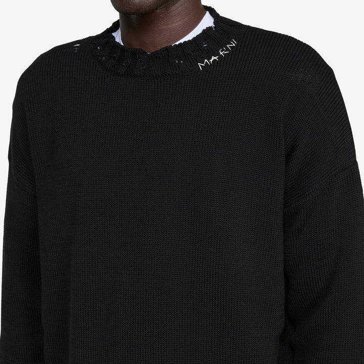 Twisted Crewneck Sweater Black