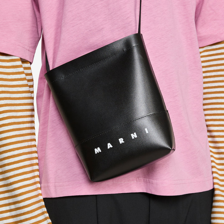 Logo-Printed Shoulder Bag Black