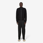 Dishevelled Cotton Zip Jumper Black