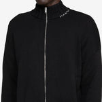 Dishevelled Cotton Zip Jumper Black