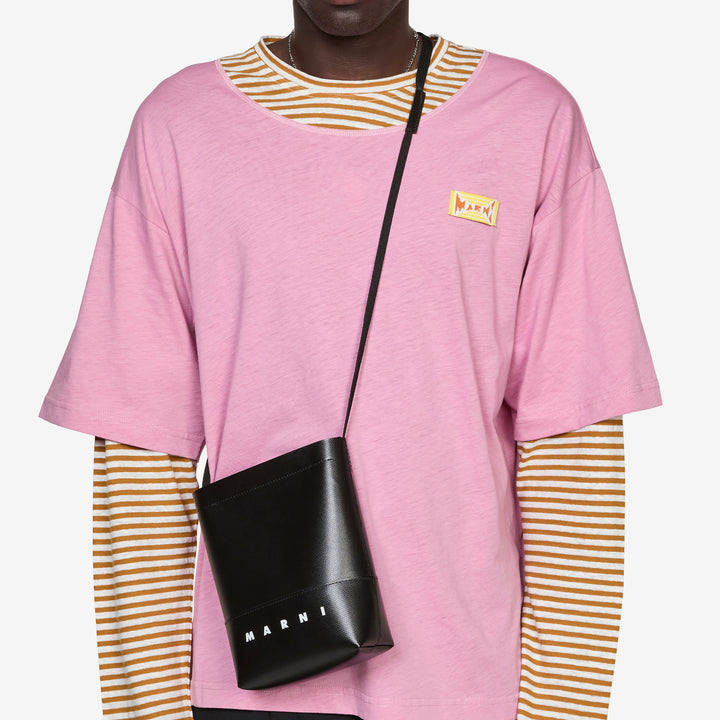 Logo-Printed Shoulder Bag Black Front