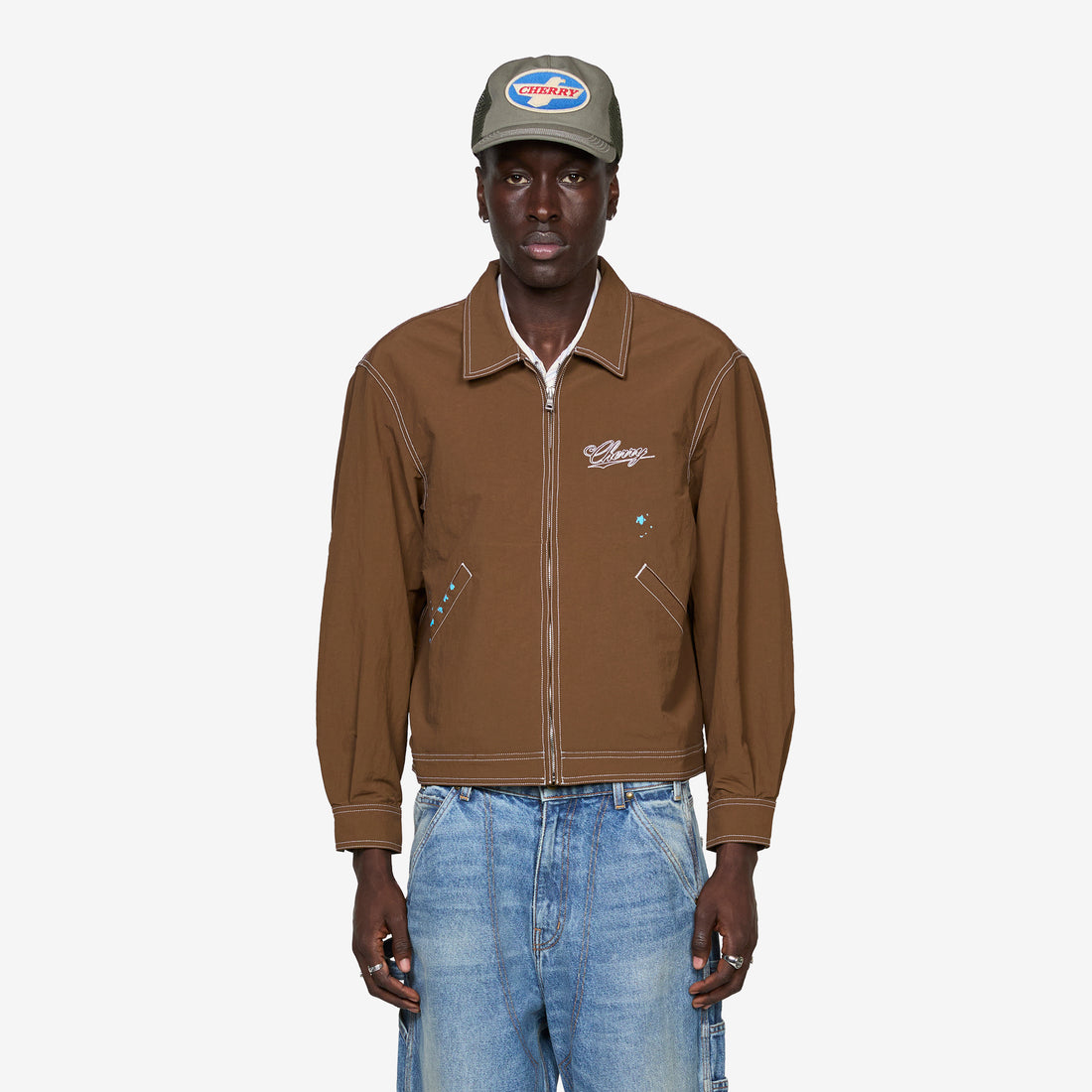 Nylon Running Jacket Brown Jackets