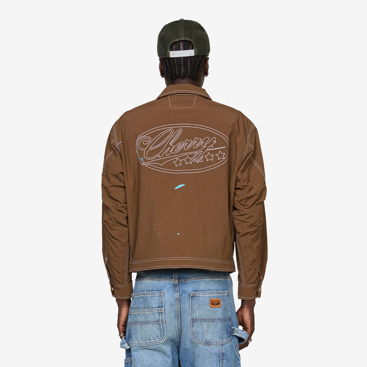 Nylon Running Jacket Brown
