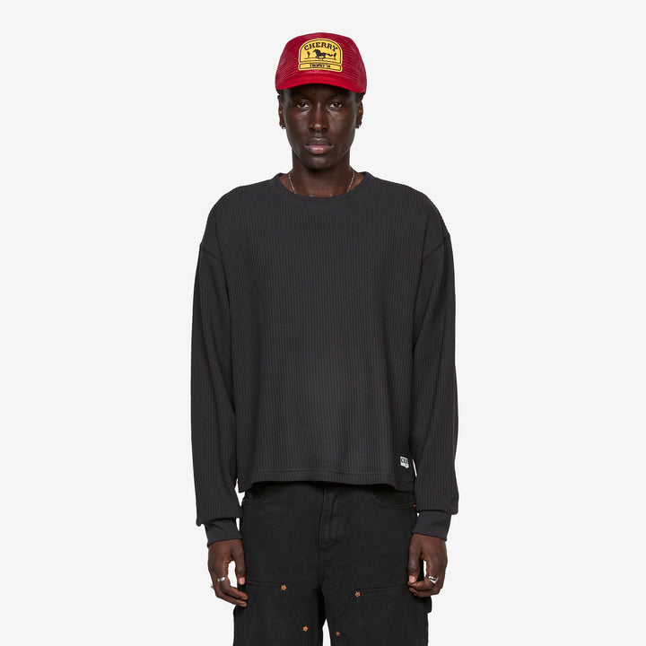 Chevron Logo Longsleeve Thermal Black Front