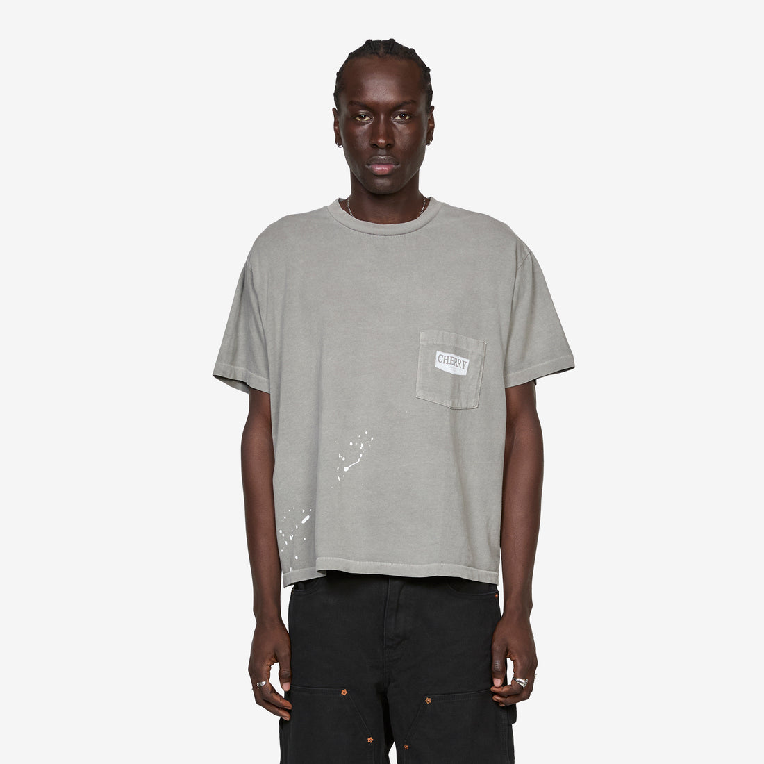 Chevron Boxy Pocket T-Shirt Smoke Tees