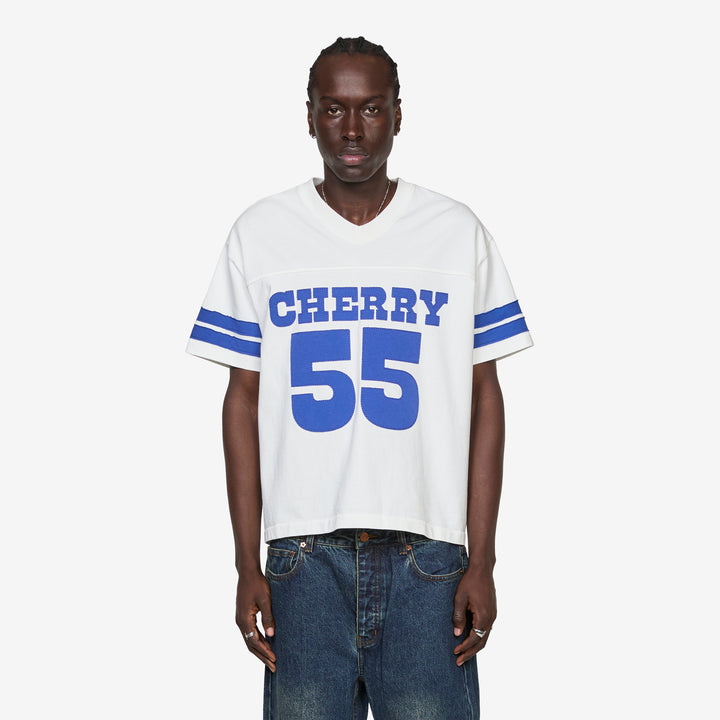 Applique Football Jersey Vintage White Front