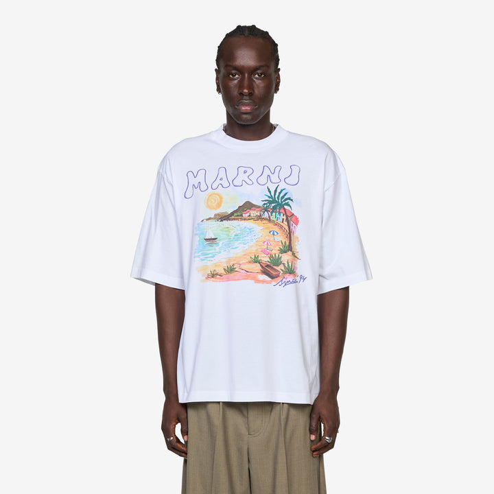 Marni Beach T-Shirt Lily White Front
