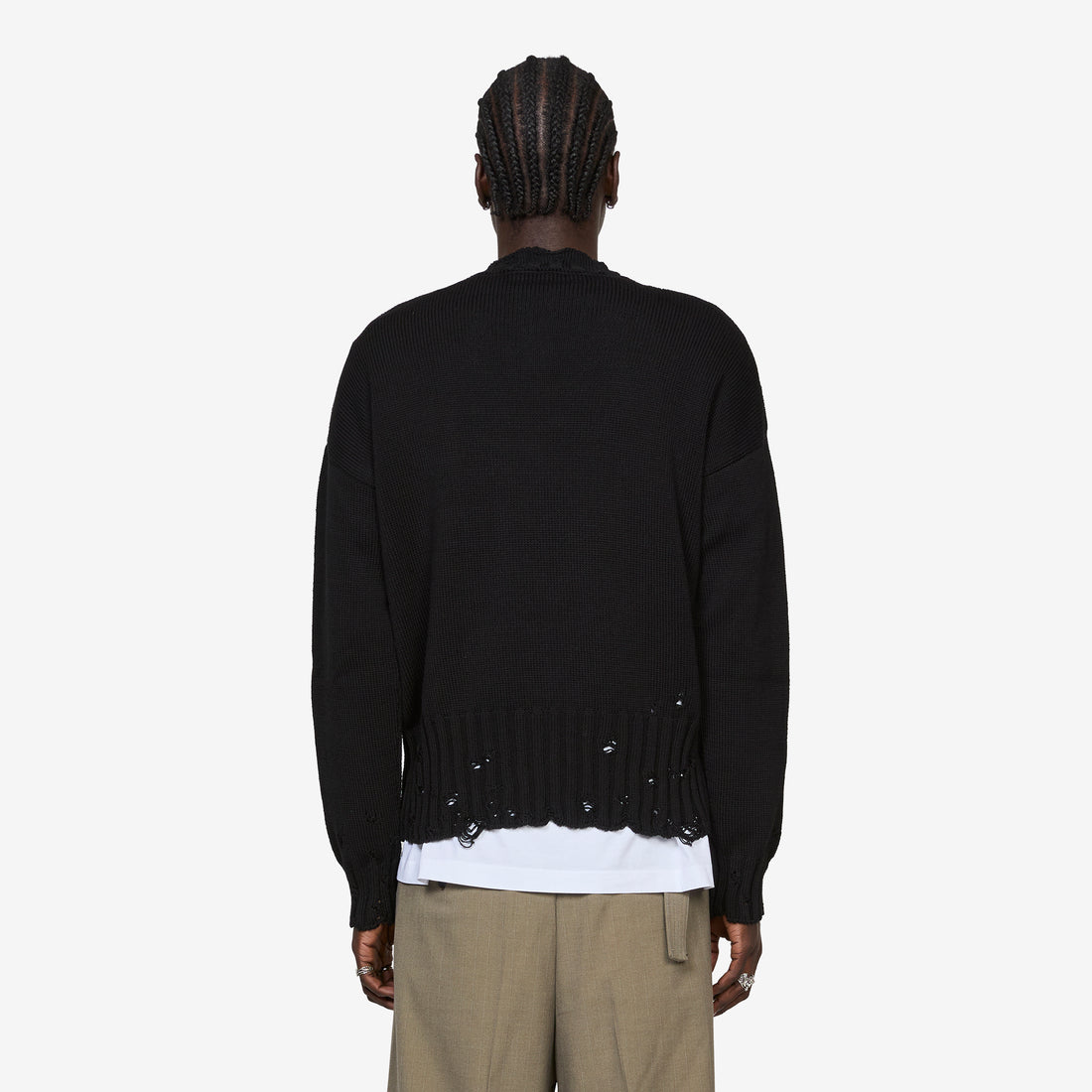 Twisted Crewneck Sweater Black Jumpers