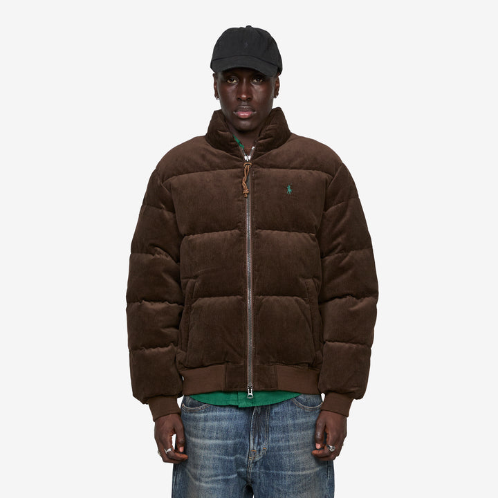 Corduroy Down Jacket Dark Beech Front