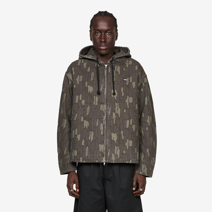 Cotton Twill Zip Hoodie Real Bark Camo Front
