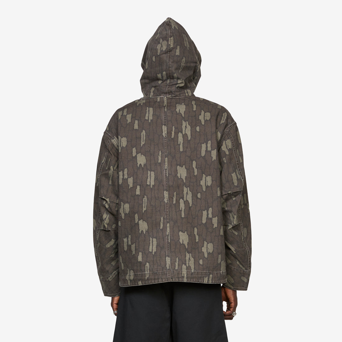 Cotton Twill Zip Hoodie Real Bark Camo Jumpers