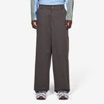 Wide Leg Twill Pants Dark Grey