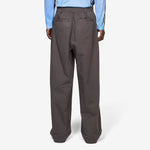 Wide Leg Twill Pants Dark Grey