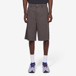 Wide Leg Twill Shorts Dark Grey