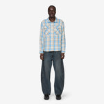 Vintage Plaid Flannel Longsleeve Shirt Blue
