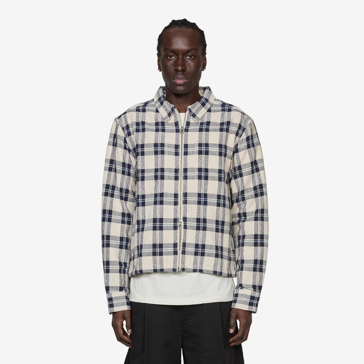 Capricorn Plaid Zip Jacket Navy Front