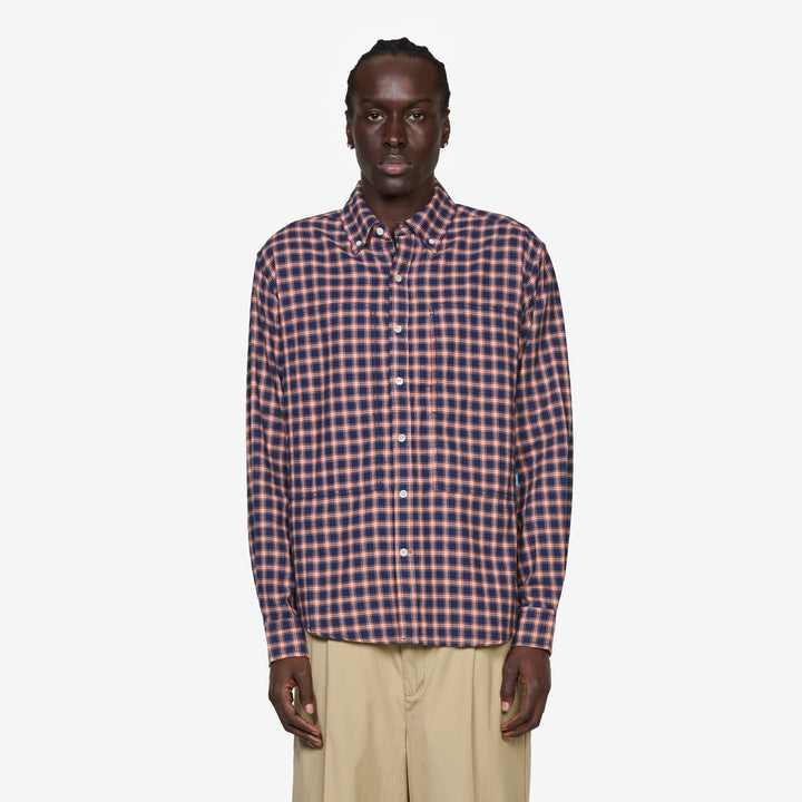 Grant Shirt Navy Plaid Front