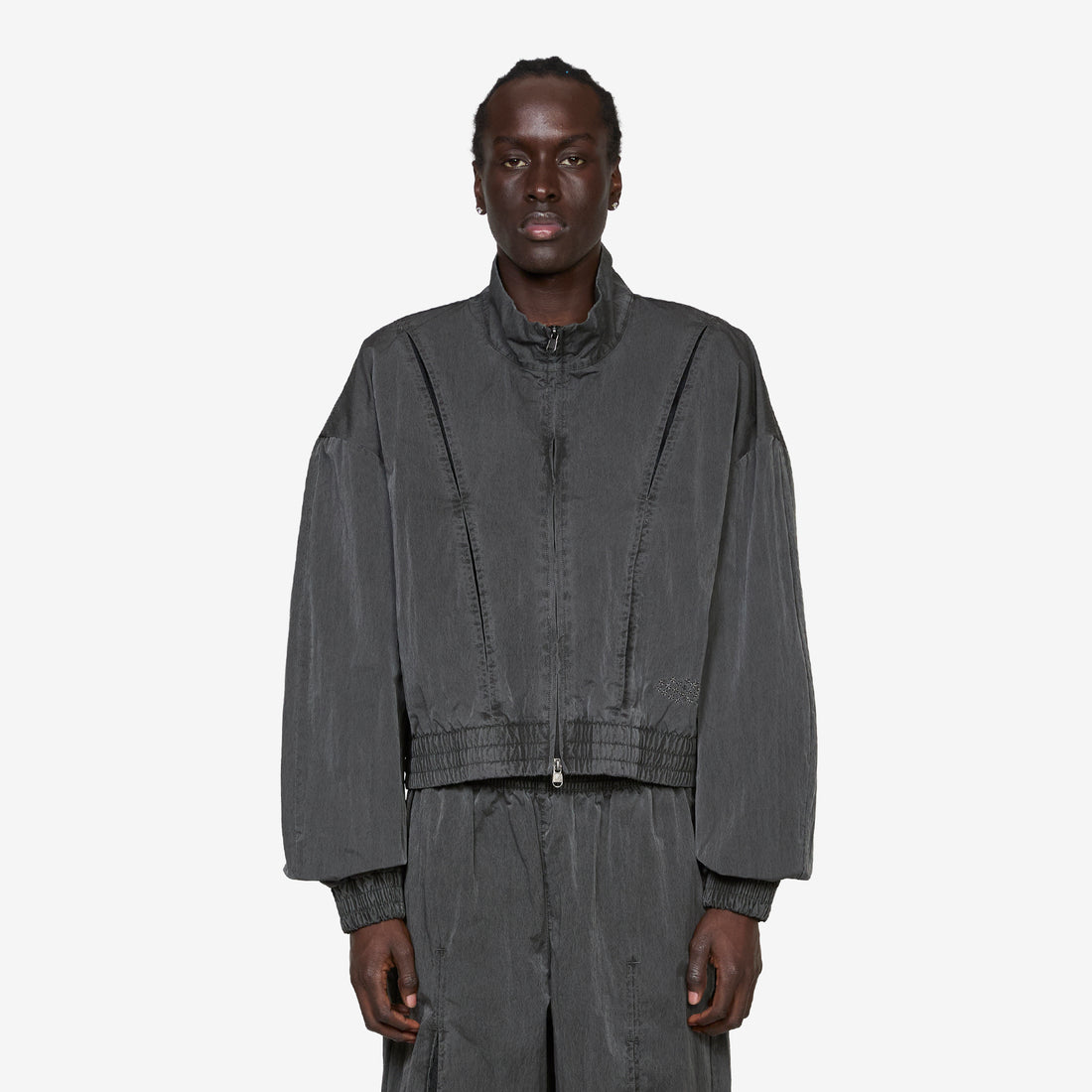 Cropped Track Jacket Black | Dark Smoke Grey Jackets
