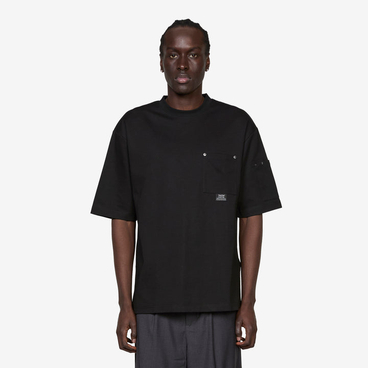 Work Rivet Pocket T-Shirt Black Front