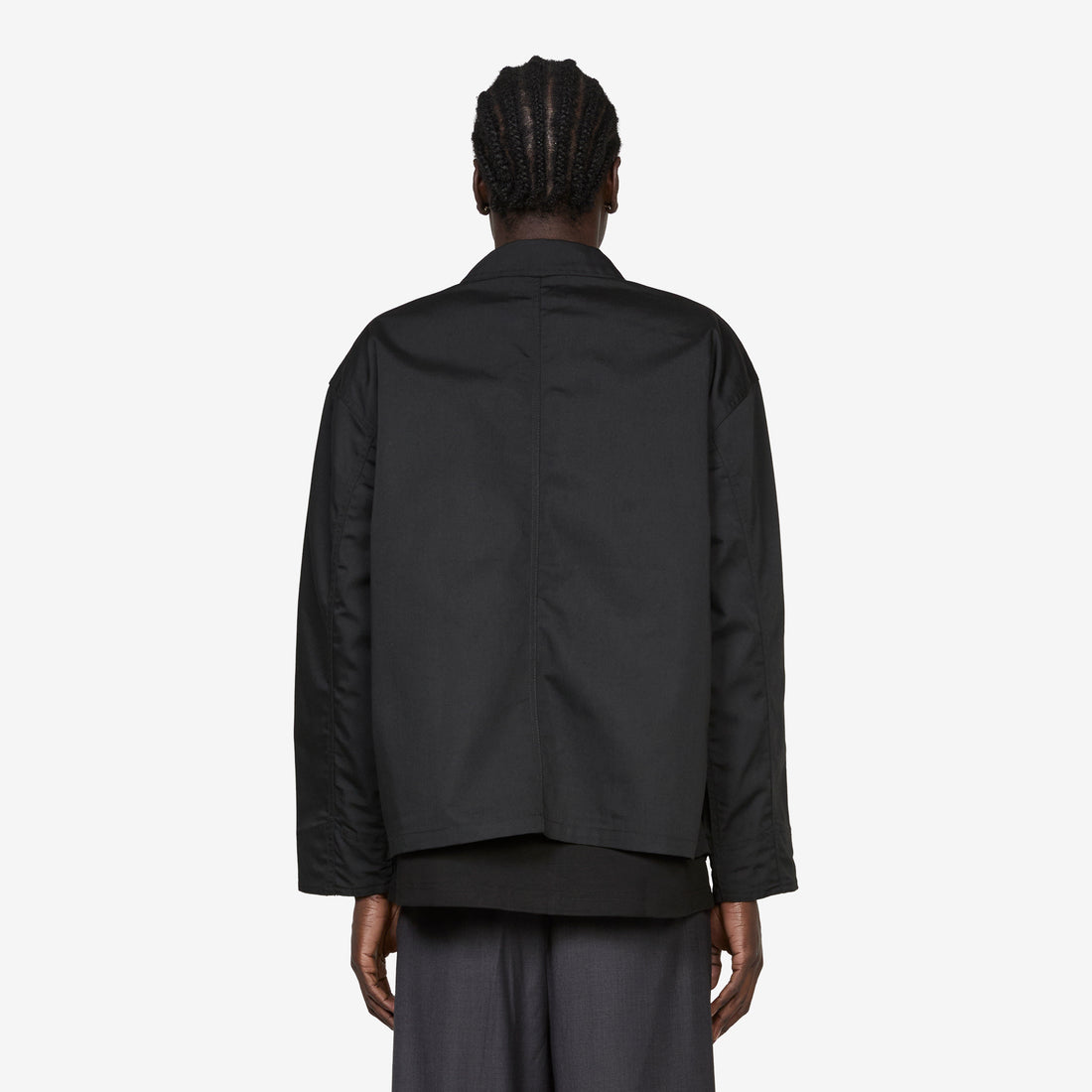 Cotton Duck Canvas Non-Down Work Button Coverall Black Jackets