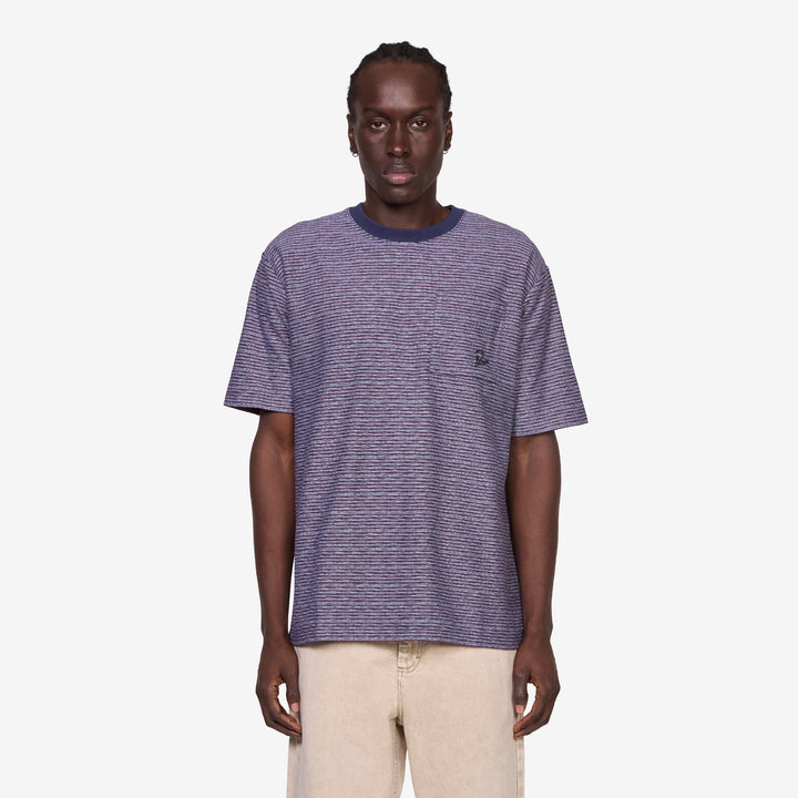 Crooked Stripe T-Shirt Blue Front