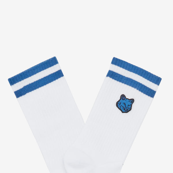Bold Fox Head Patch Sporty Socks White | Sapphire